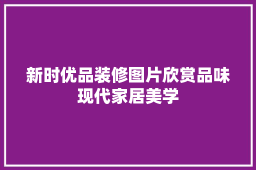 新时优品装修图片欣赏品味现代家居美学  第1张