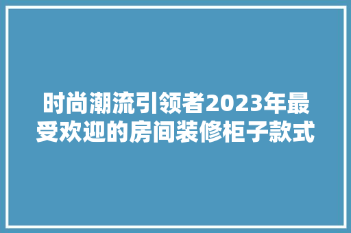 时尚潮流引领者2023年最受欢迎的房间装修柜子款式