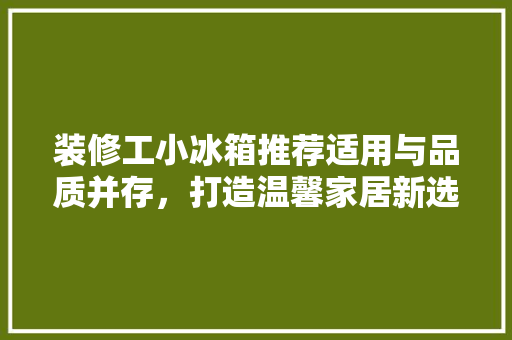 装修工小冰箱推荐适用与品质并存，打造温馨家居新选择