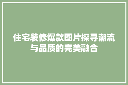 住宅装修爆款图片探寻潮流与品质的完美融合