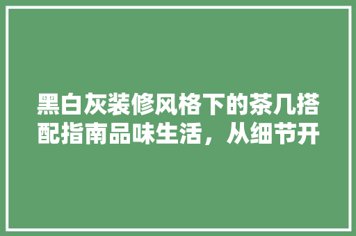 黑白灰装修风格下的茶几搭配指南品味生活，从细节开始