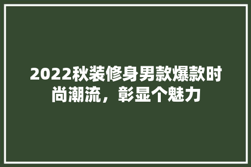 2022秋装修身男款爆款时尚潮流，彰显个魅力  第1张