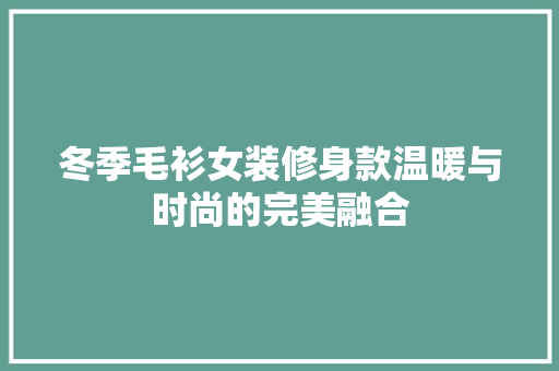 冬季毛衫女装修身款温暖与时尚的完美融合