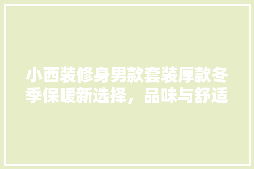 小西装修身男款套装厚款冬季保暖新选择，品味与舒适并存