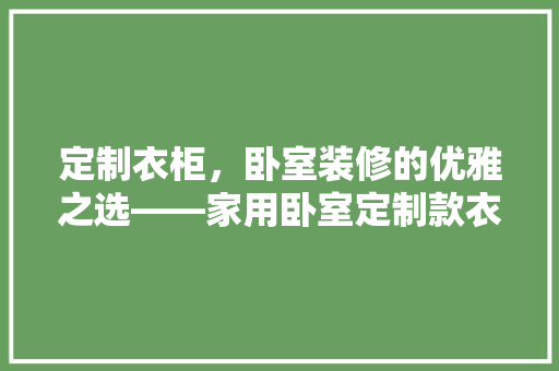 定制衣柜，卧室装修的优雅之选——家用卧室定制款衣柜的魅力