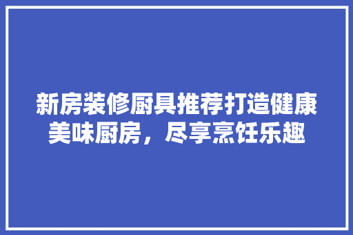 新房装修厨具推荐打造健康美味厨房，尽享烹饪乐趣
