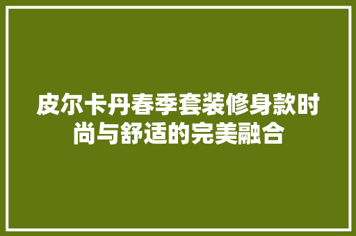皮尔卡丹春季套装修身款时尚与舒适的完美融合