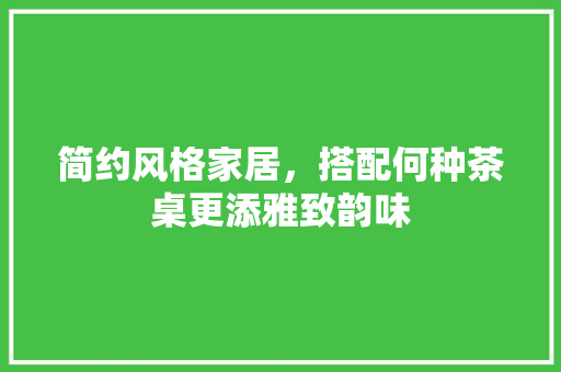 简约风格家居，搭配何种茶桌更添雅致韵味  第1张