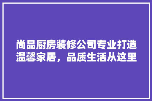 尚品厨房装修公司专业打造温馨家居，品质生活从这里开始  第1张