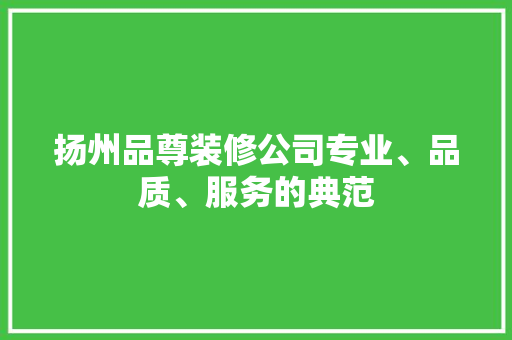 扬州品尊装修公司专业、品质、服务的典范