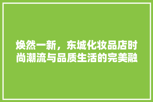 焕然一新，东城化妆品店时尚潮流与品质生活的完美融合