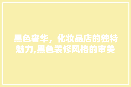 黑色奢华，化妆品店的独特魅力,黑色装修风格的审美奥秘