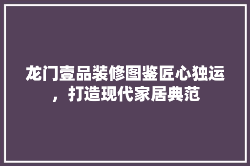 龙门壹品装修图鉴匠心独运，打造现代家居典范
