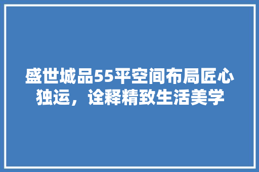 盛世城品55平空间布局匠心独运，诠释精致生活美学