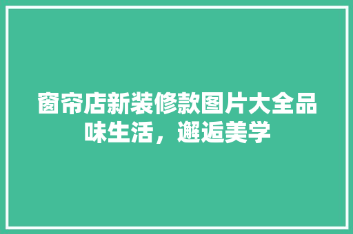 窗帘店新装修款图片大全品味生活，邂逅美学