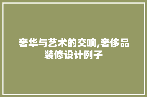 奢华与艺术的交响,奢侈品装修设计例子