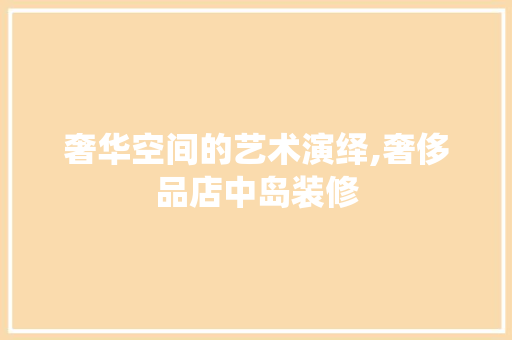 奢华空间的艺术演绎,奢侈品店中岛装修