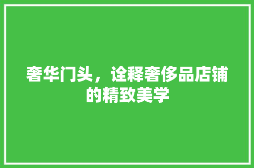 奢华门头，诠释奢侈品店铺的精致美学