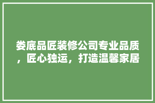娄底品匠装修公司专业品质，匠心独运，打造温馨家居