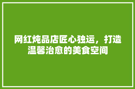 网红炖品店匠心独运，打造温馨治愈的美食空间  第1张