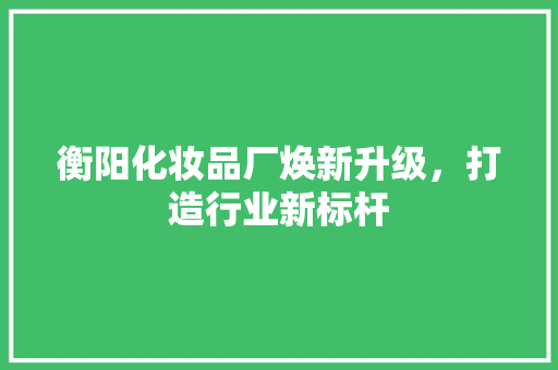 衡阳化妆品厂焕新升级，打造行业新标杆  第1张