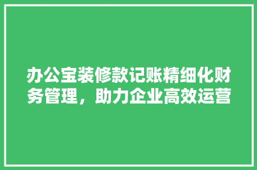 办公宝装修款记账精细化财务管理，助力企业高效运营  第1张