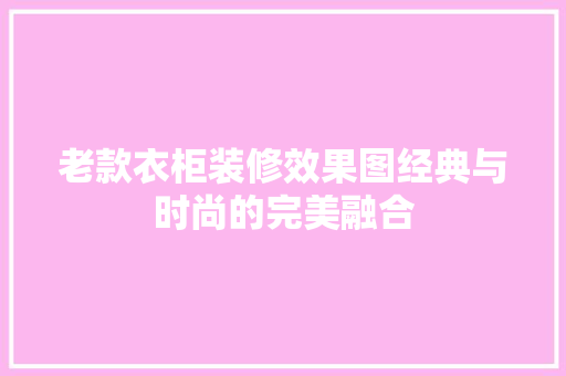 老款衣柜装修效果图经典与时尚的完美融合