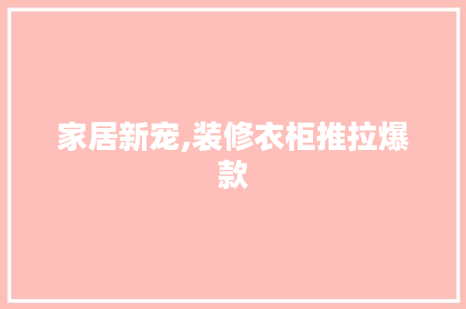 家居新宠,装修衣柜推拉爆款  第1张