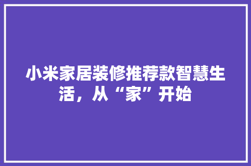 小米家居装修推荐款智慧生活，从“家”开始  第1张