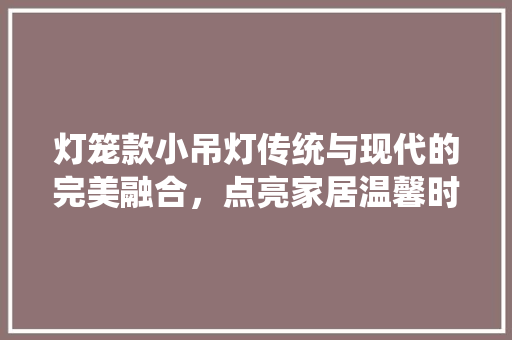 灯笼款小吊灯传统与现代的完美融合，点亮家居温馨时光  第1张