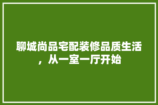 聊城尚品宅配装修品质生活，从一室一厅开始  第1张