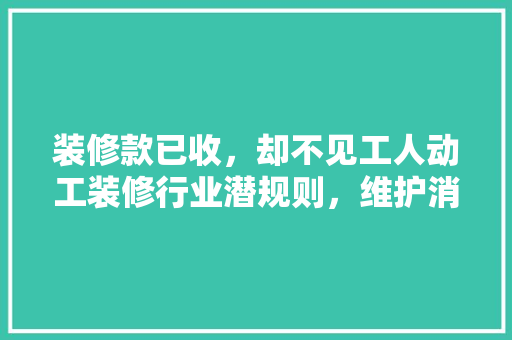 装修款已收，却不见工人动工装修行业潜规则，维护消费者权益刻不容缓