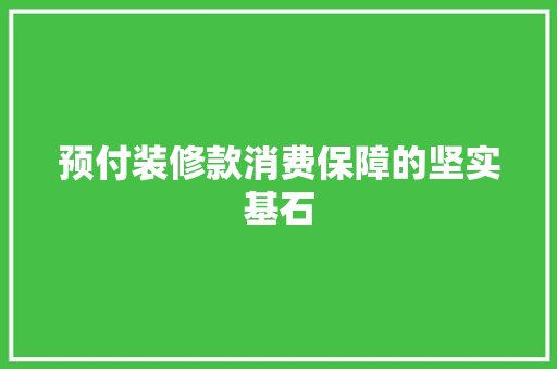 预付装修款消费保障的坚实基石  第1张