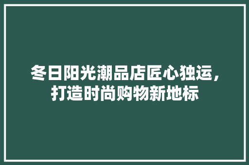 冬日阳光潮品店匠心独运，打造时尚购物新地标  第1张