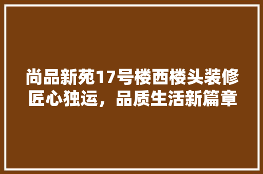 尚品新苑17号楼西楼头装修匠心独运，品质生活新篇章