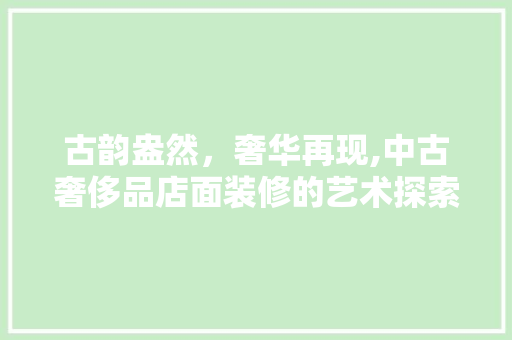 古韵盎然，奢华再现,中古奢侈品店面装修的艺术探索  第1张