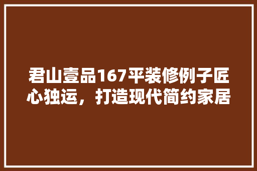 君山壹品167平装修例子匠心独运，打造现代简约家居典范  第1张
