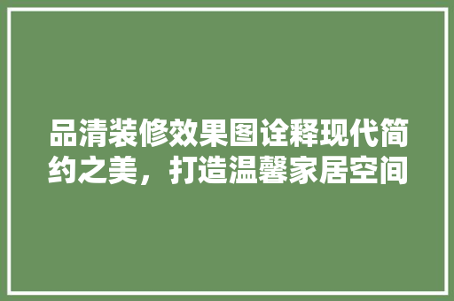 品清装修效果图诠释现代简约之美，打造温馨家居空间  第1张