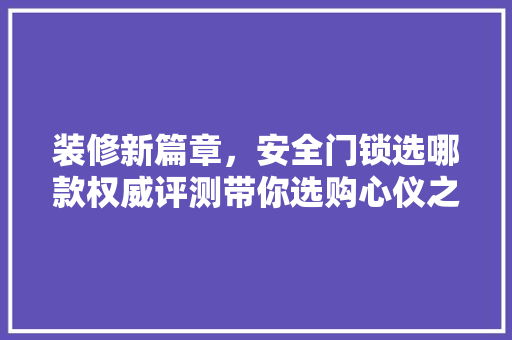 装修新篇章，安全门锁选哪款权威评测带你选购心仪之作