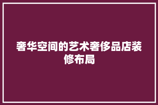 奢华空间的艺术奢侈品店装修布局  第1张