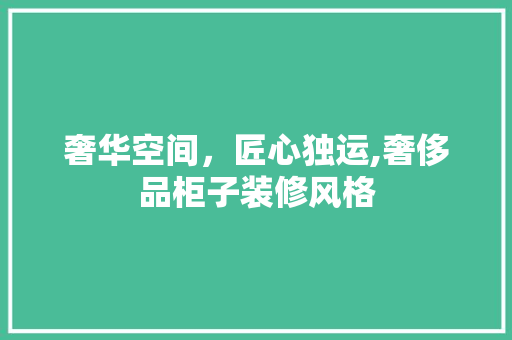 奢华空间，匠心独运,奢侈品柜子装修风格  第1张