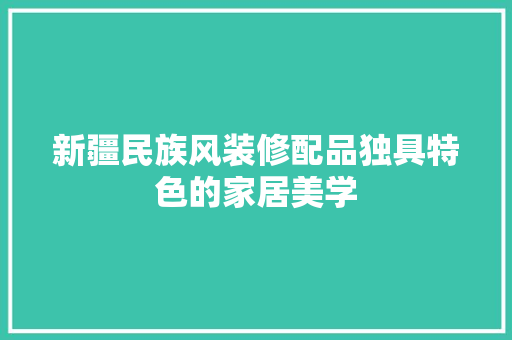 新疆民族风装修配品独具特色的家居美学