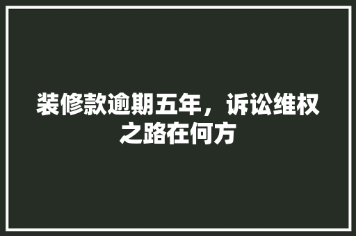 装修款逾期五年，诉讼维权之路在何方