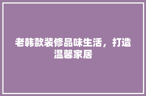 老韩款装修品味生活，打造温馨家居