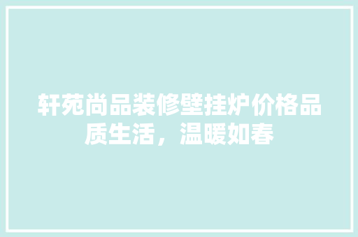 轩苑尚品装修壁挂炉价格品质生活，温暖如春