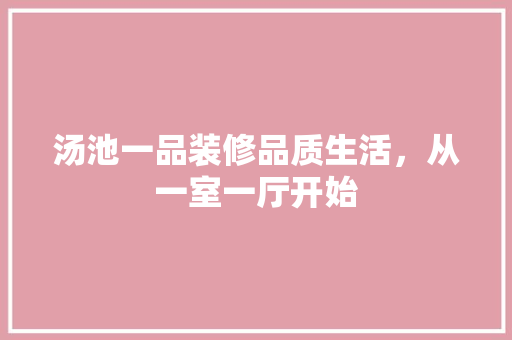 汤池一品装修品质生活，从一室一厅开始  第1张