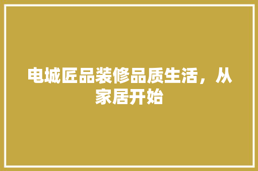 电城匠品装修品质生活，从家居开始
